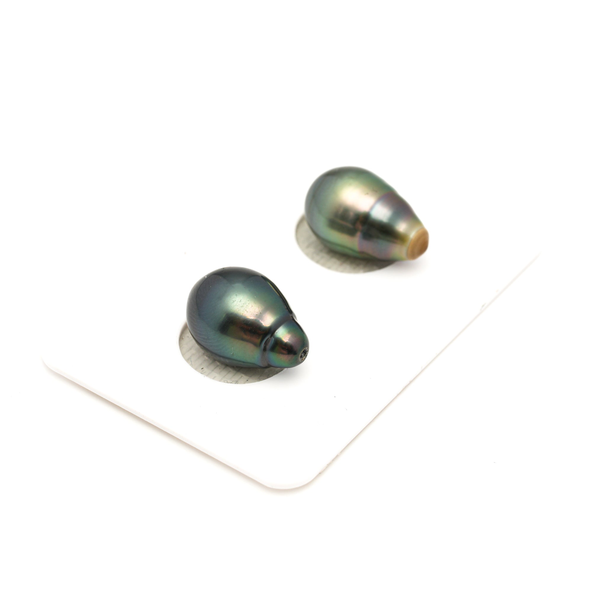 2pcs "High Luster" Multicolor 9.3-10mm - SB AAA Quality Tahitian Pearl Pair ER1874 LP1