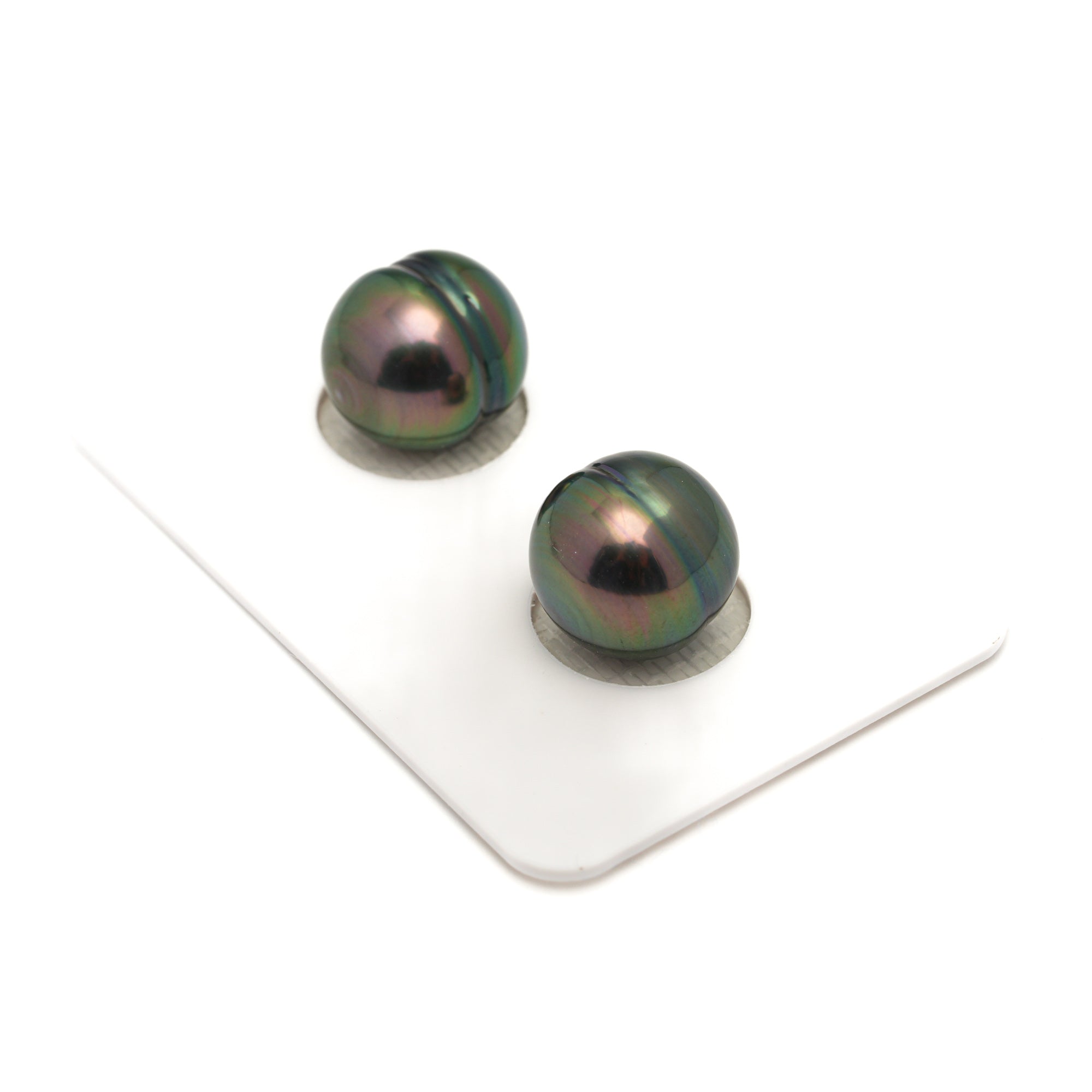 2pcs "High Luster" Peacock 11-11.4mm - CL AAA Quality Tahitian Pearl Pair ER1861 LP1