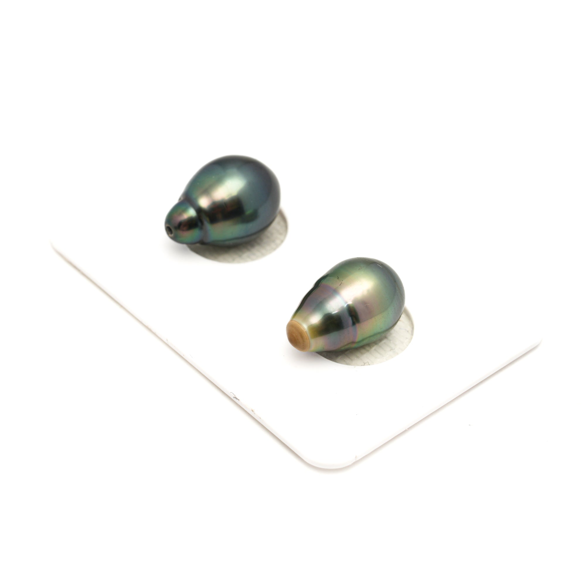 2pcs "High Luster" Multicolor 9.3-10mm - SB AAA Quality Tahitian Pearl Pair ER1874 LP1
