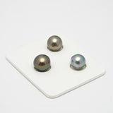 3pcs Multicolor 9.7-11mm - SB/NR AAA Quality Tahitian Pearl Trio Set ER1263