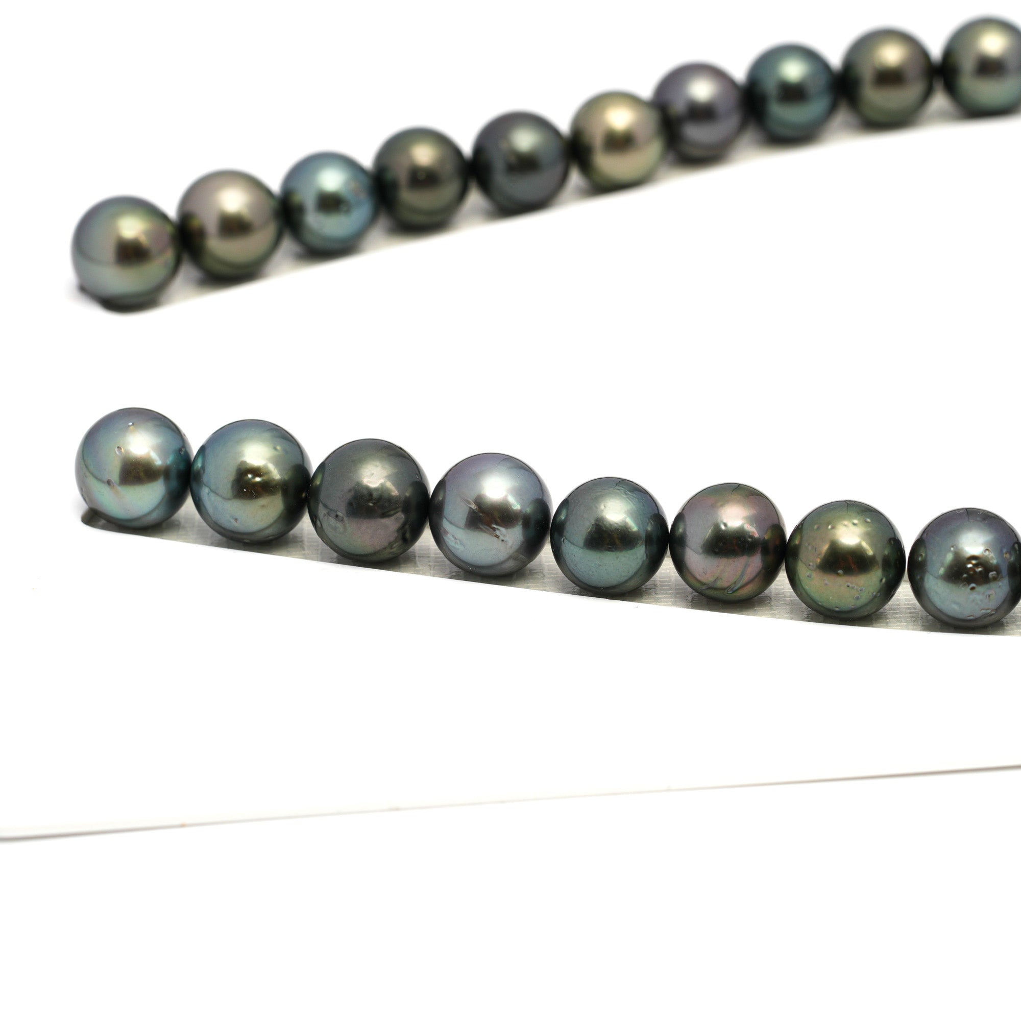 38pcs Green Mix 11-12mm - RSR AA/AAA Quality Tahitian Pearl Necklace NL1655