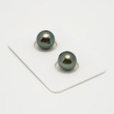 2pcs "High Luster" Blue Green 10-10.3mm - NR AAA/AA Quality Tahitian Pearl Pair ER1581 OR10