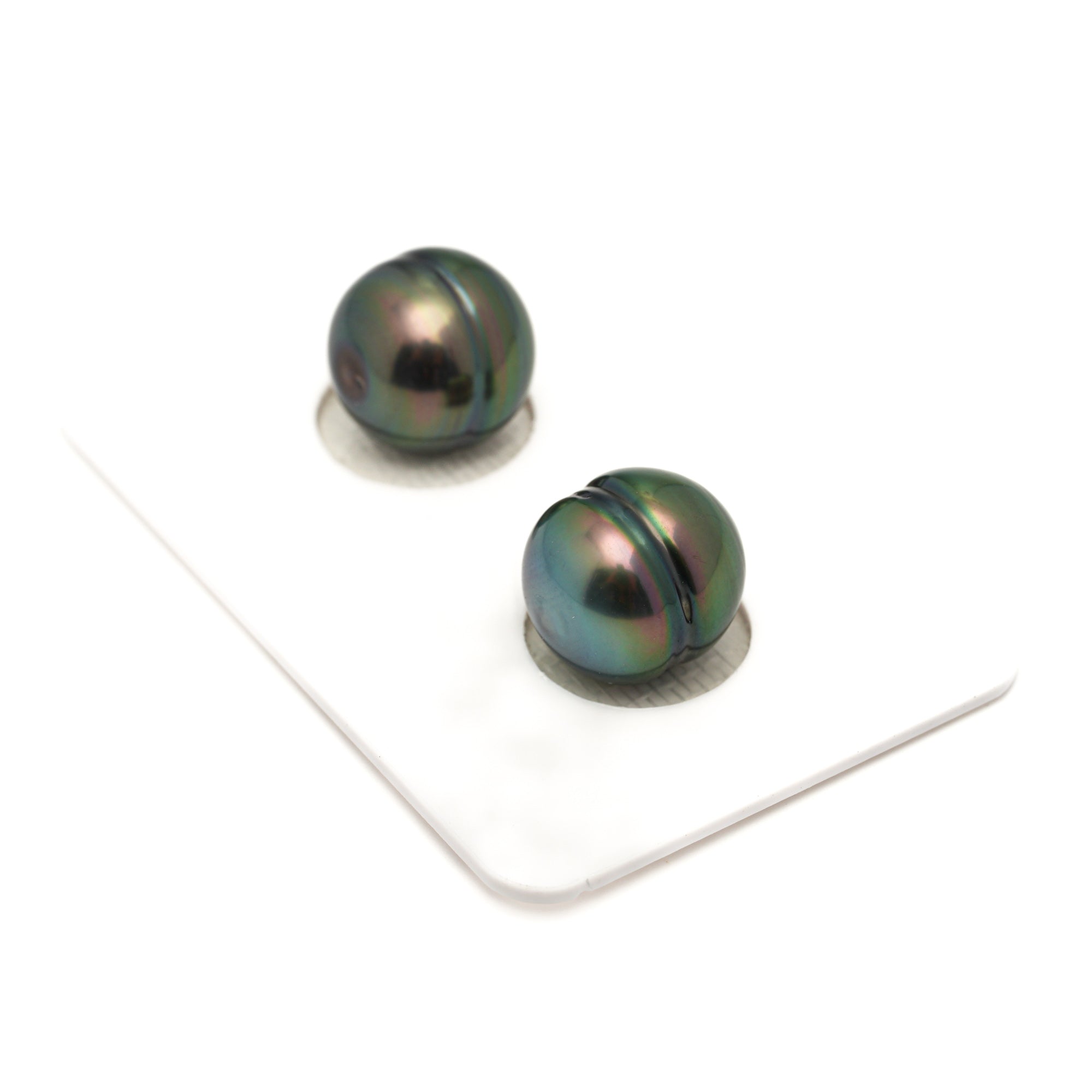 2pcs "High Luster" Peacock 11-11.4mm - CL AAA Quality Tahitian Pearl Pair ER1861 LP1