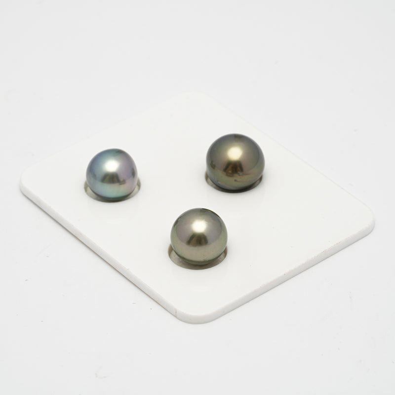 3pcs Multicolor 9.7-11mm - SB/NR AAA Quality Tahitian Pearl Trio Set ER1263