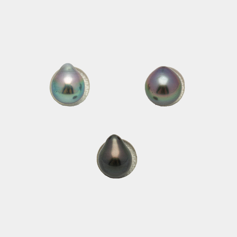 3pcs Multicolor 8.8-9.7mm - SB AAA Quality Tahitian Pearl Trio Set ER1264 TH1