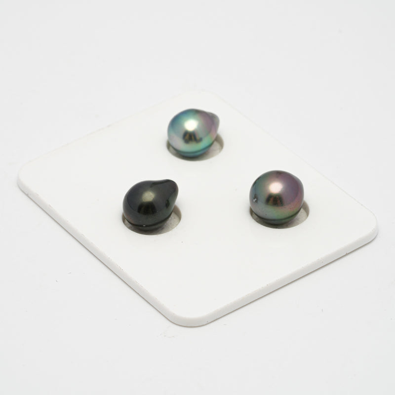 3pcs Multicolor 8.8-9.7mm - SB AAA Quality Tahitian Pearl Trio Set ER1264 TH1