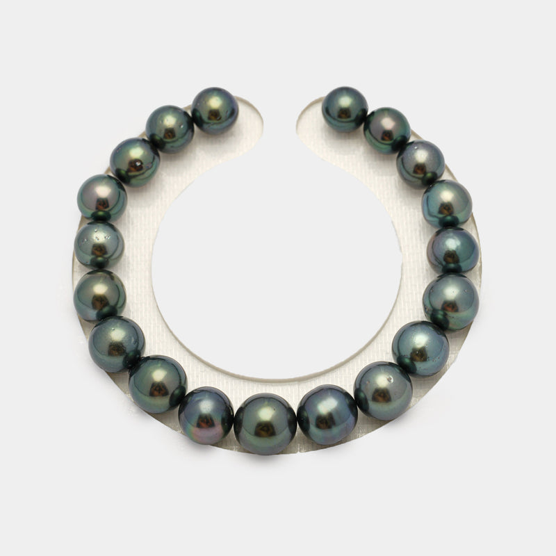 19pcs Green 8-10mm - SB AA/AAA Quality Tahitian Pearl Bracelet BR2136 THMIX2.6