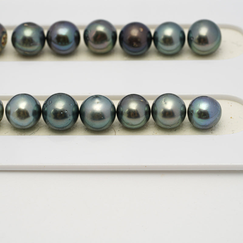 46pcs Green 8-11mm - SR/NR AA Quality Tahitian Pearl Necklace NL1552 THMIX3