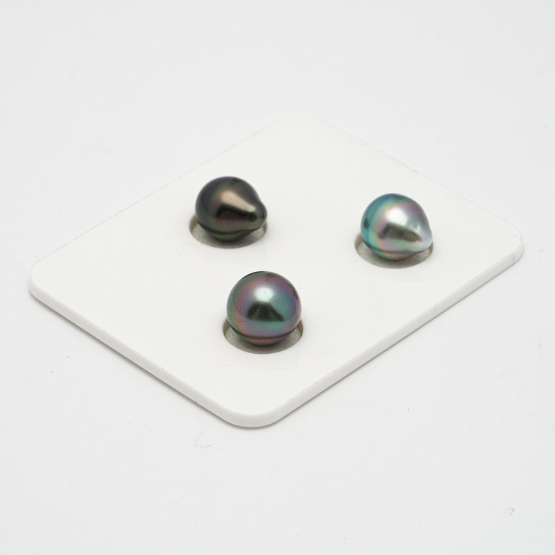 3pcs Multicolor 8.8-9.7mm - SB AAA Quality Tahitian Pearl Trio Set ER1264 TH1