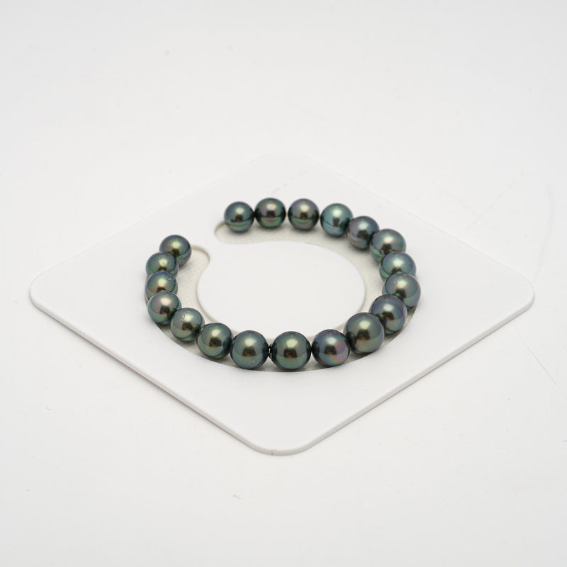 19pcs Green 8-10mm - SB AA/AAA Quality Tahitian Pearl Bracelet BR2136 THMIX2.6