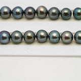 46pcs Green 8-11mm - SR/NR AA Quality Tahitian Pearl Necklace NL1552 THMIX3