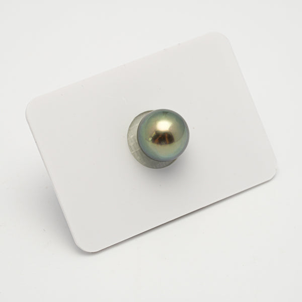 1pcs "High Luster" Green 10.9mm - SR AAA/AA Quality Tahitian Pearl Single LP2124 OR10