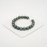 19pcs Green 8-10mm - SB AA/AAA Quality Tahitian Pearl Bracelet BR2136 THMIX2.6