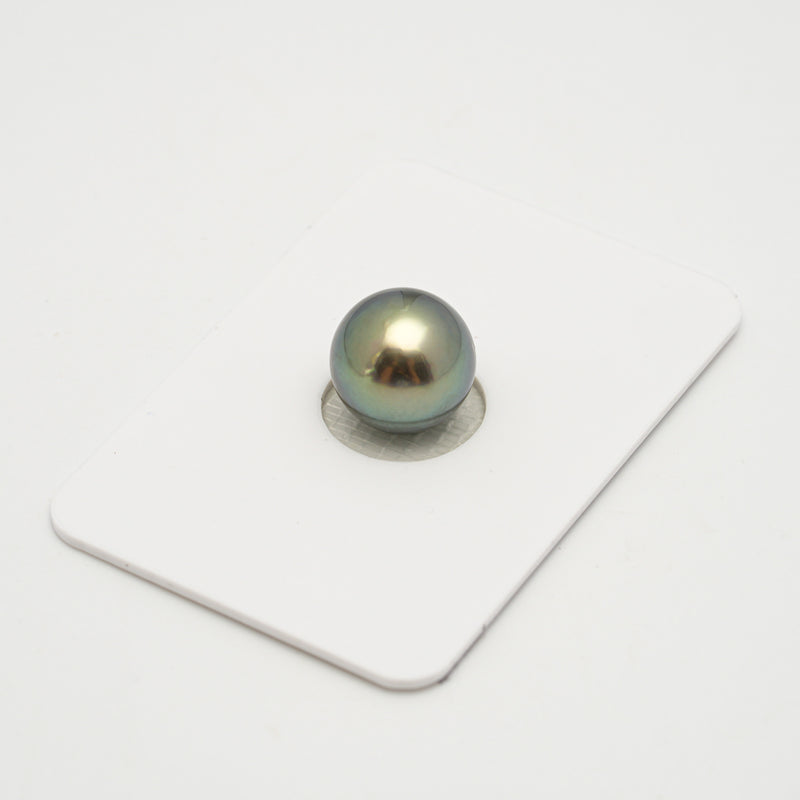 1pcs "High Luster" Green 10.9mm - SR AAA/AA Quality Tahitian Pearl Single LP2124 OR10