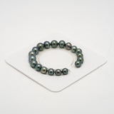 19pcs Green 8-10mm - SB AA/AAA Quality Tahitian Pearl Bracelet BR2136 THMIX2.6