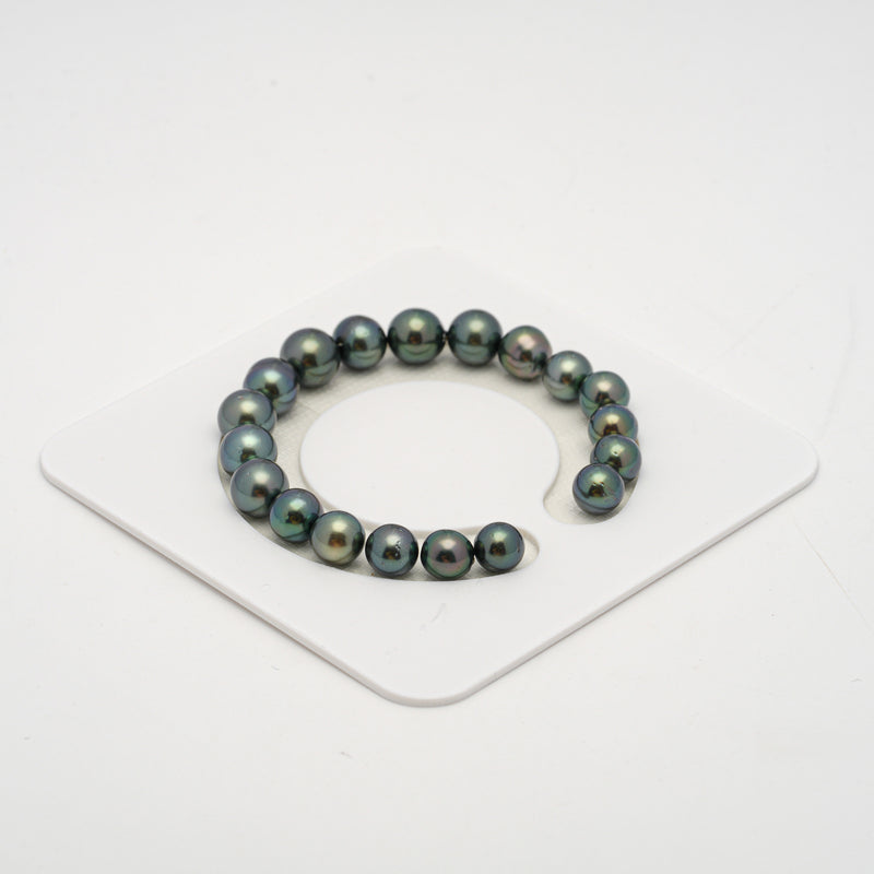 19pcs Green 8-10mm - SB AA/AAA Quality Tahitian Pearl Bracelet BR2136 THMIX2.6