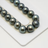 46pcs Green 8-11mm - SR/NR AA Quality Tahitian Pearl Necklace NL1552 THMIX3