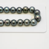 46pcs Green 8-11mm - SR/NR AA Quality Tahitian Pearl Necklace NL1552 THMIX3