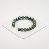 19pcs Green 8-10mm - SB AA/AAA Quality Tahitian Pearl Bracelet BR2136 THMIX2.6