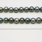 46pcs Green 8-11mm - SR/NR AA Quality Tahitian Pearl Necklace NL1552 THMIX3