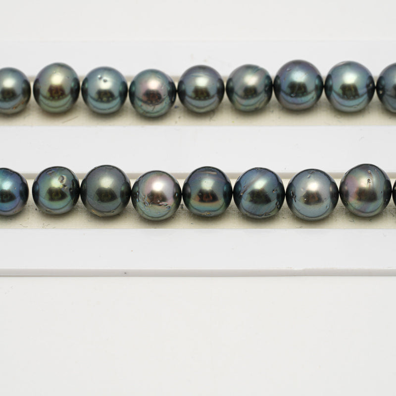 46pcs Green 8-11mm - SR/NR AA Quality Tahitian Pearl Necklace NL1552 THMIX3