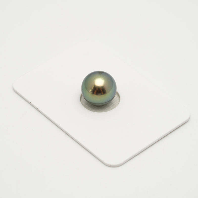 1pcs "High Luster" Green 10.9mm - SR AAA/AA Quality Tahitian Pearl Single LP2124 OR10