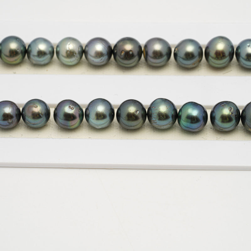 46pcs Green 8-11mm - SR/NR AA Quality Tahitian Pearl Necklace NL1552 THMIX3