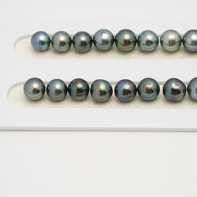 46pcs Green 8-11mm - SR/NR AA Quality Tahitian Pearl Necklace NL1552 THMIX3