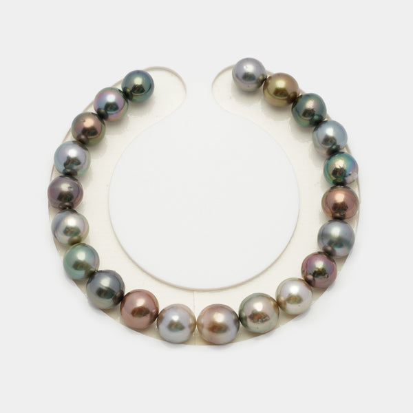 21pcs "Top Luster" Multicolor 7-9mm - NR AA/AAA Quality Tahitian Pearl Bracelet BR2072 OR3