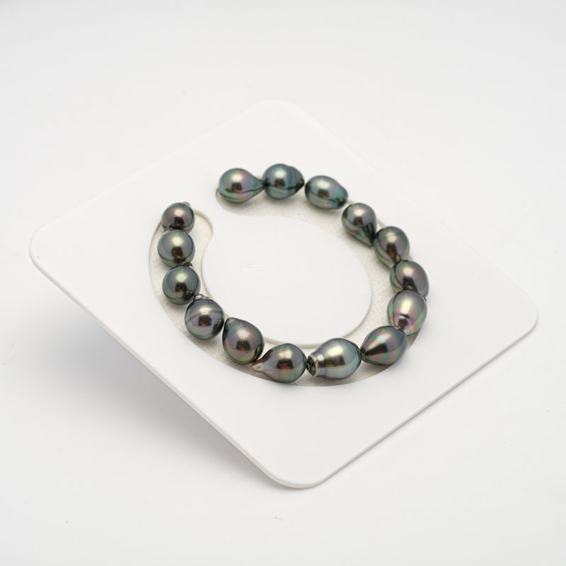 15pcs Green 8-10mm - SB AAA/AA Quality Tahitian Pearl Bracelet BR2137 THMIX2