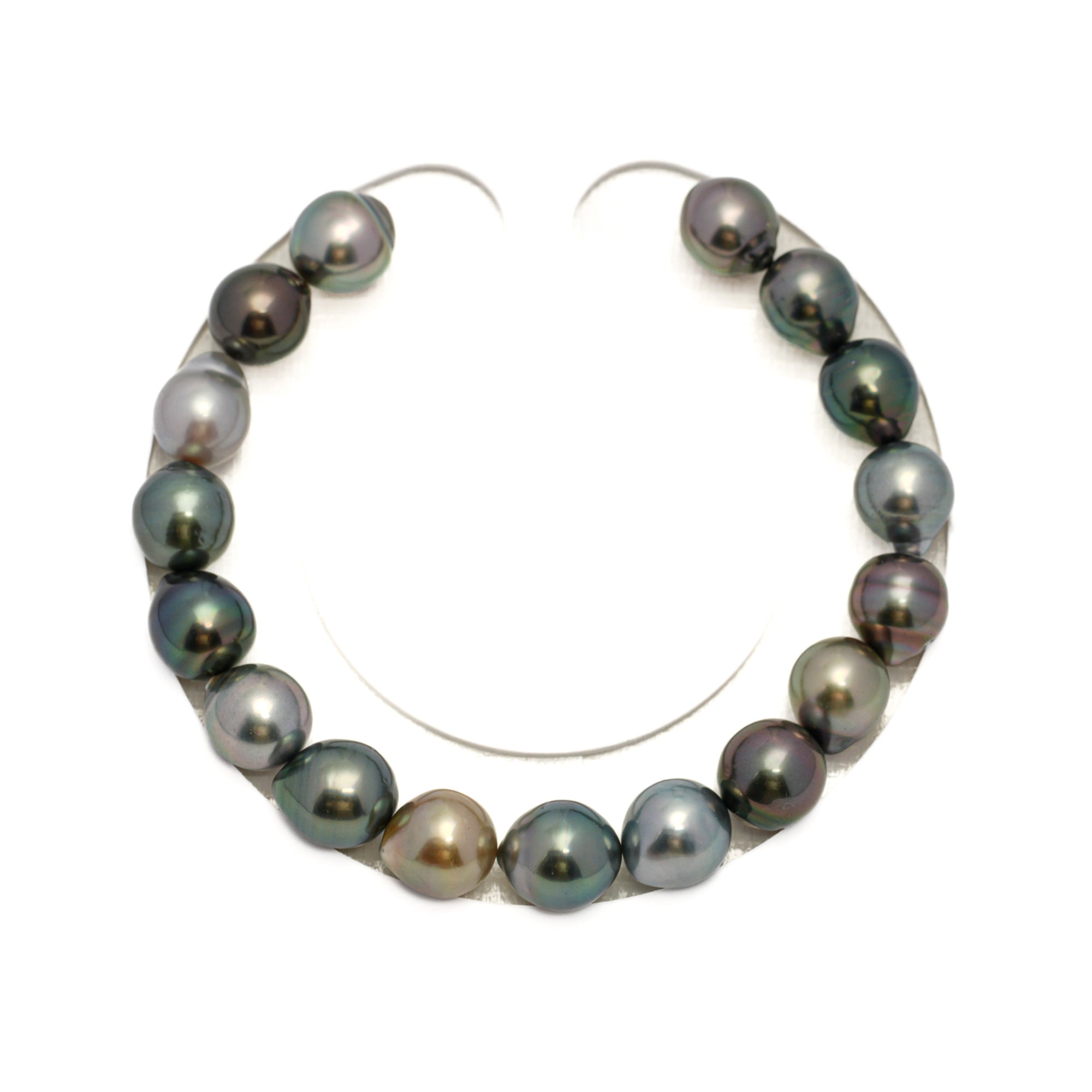 17pcs Light Green 8-10mm - SB AAA/AA Quality Tahitian Pearl Bracelet BR2295 HL4