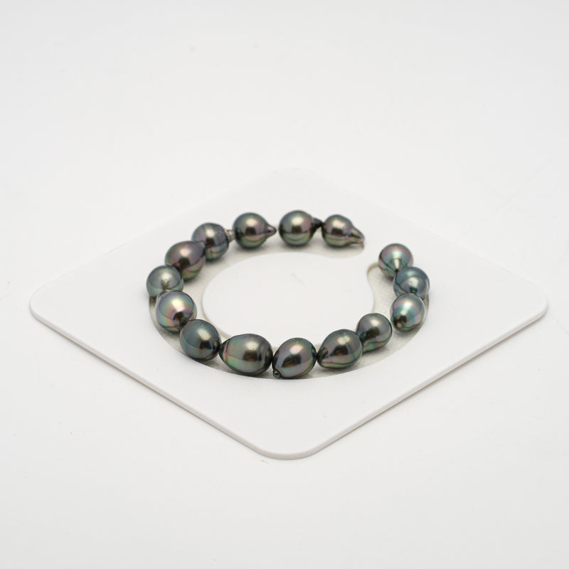 15pcs Green 8-10mm - SB AAA/AA Quality Tahitian Pearl Bracelet BR2137 THMIX2