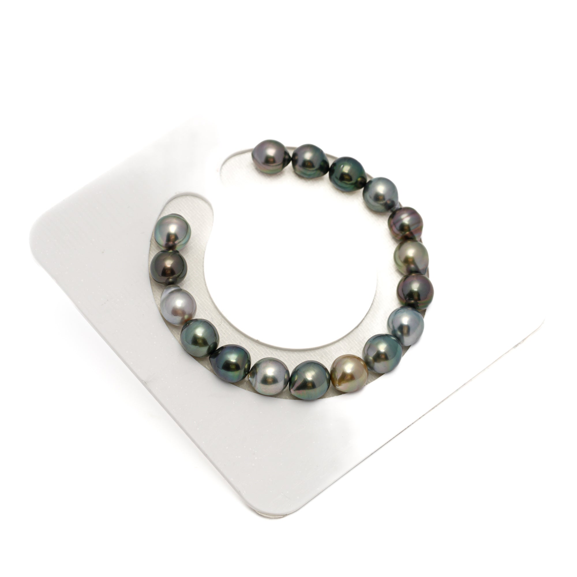 17pcs Light Green 8-10mm - SB AAA/AA Quality Tahitian Pearl Bracelet BR2295 HL4