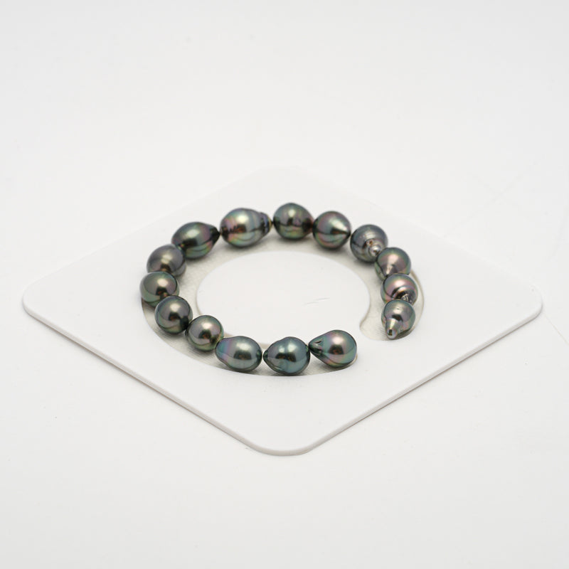 15pcs Green 8-10mm - SB AAA/AA Quality Tahitian Pearl Bracelet BR2137 THMIX2