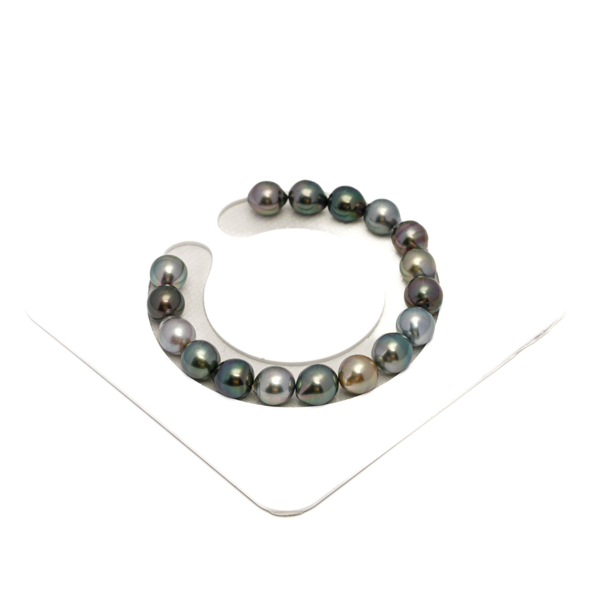 17pcs Light Green 8-10mm - SB AAA/AA Quality Tahitian Pearl Bracelet BR2295 HL4