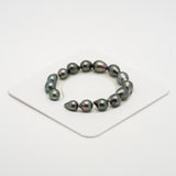 15pcs Green 8-10mm - SB AAA/AA Quality Tahitian Pearl Bracelet BR2137 THMIX2