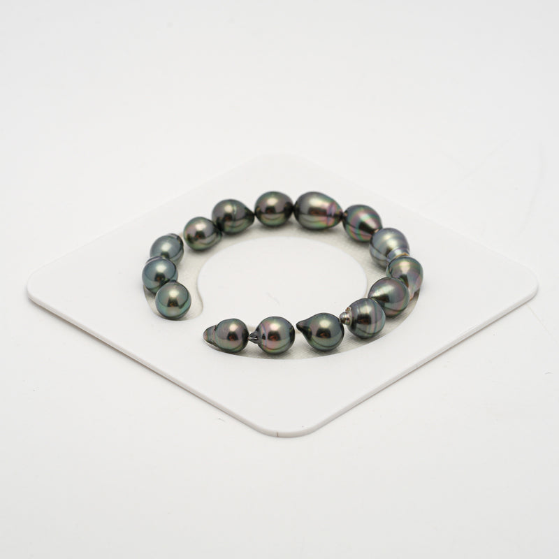 15pcs Green 8-10mm - SB AAA/AA Quality Tahitian Pearl Bracelet BR2137 THMIX2