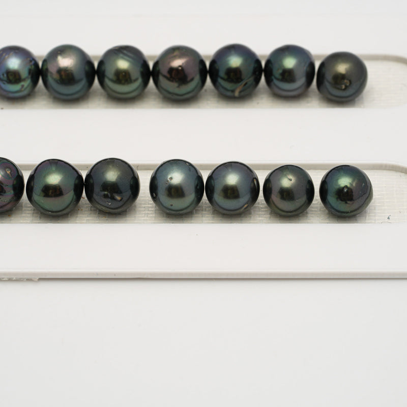 44pcs Green Cherry 8-11mm - NR AA/A Quality Tahitian Pearl Necklace NL1553 THMIX3