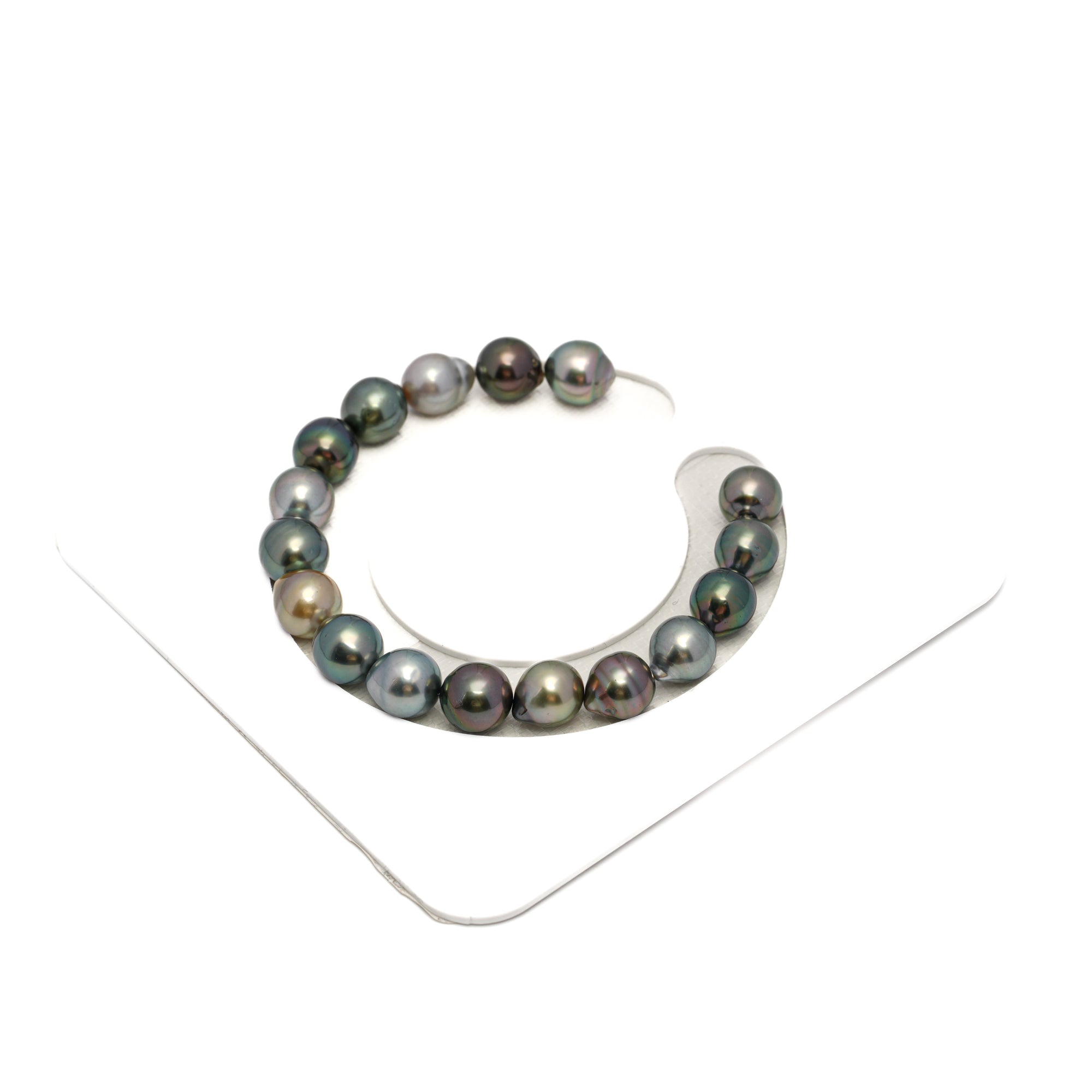 17pcs Light Green 8-10mm - SB AAA/AA Quality Tahitian Pearl Bracelet BR2295 HL4