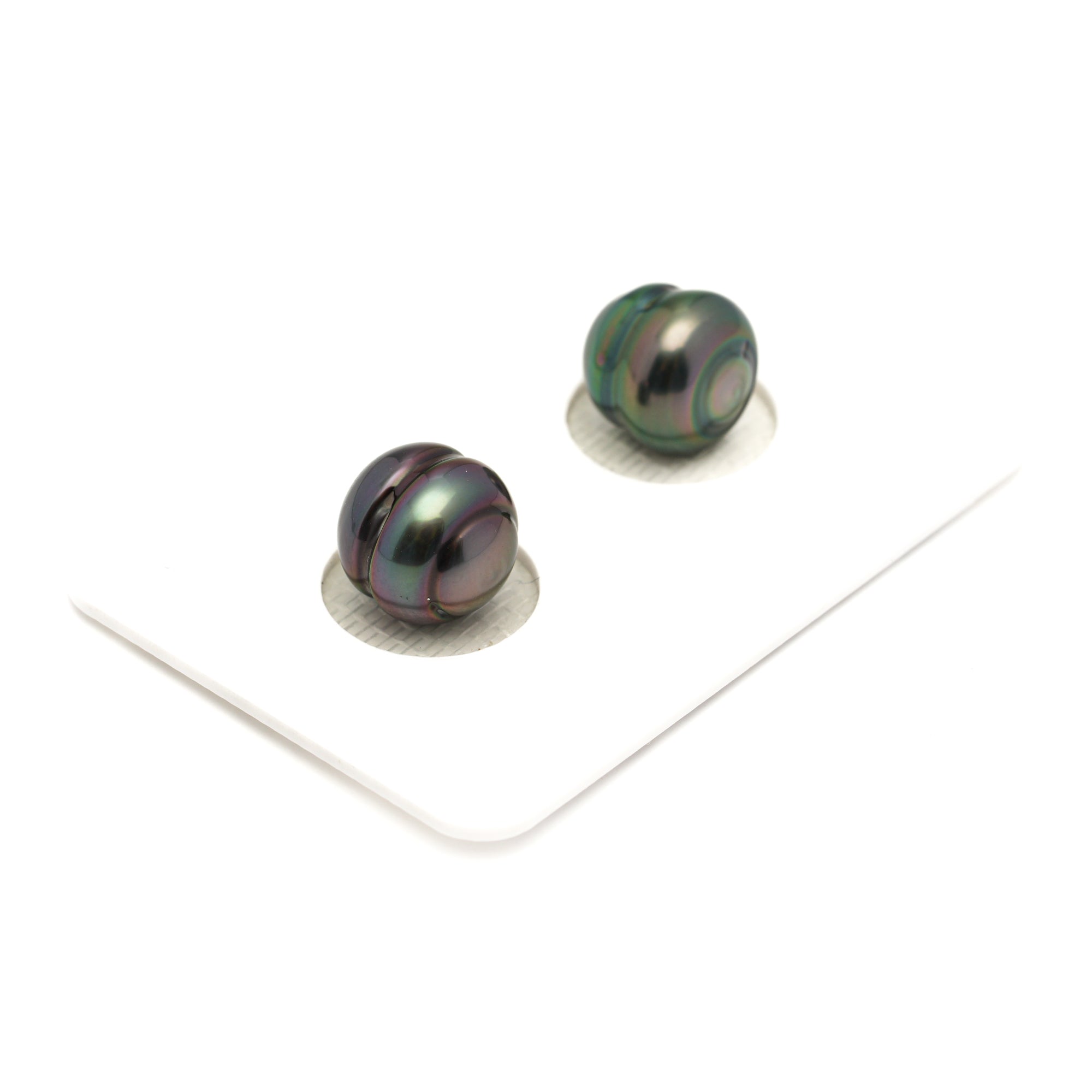 2pcs "High Luster" Green 9.9mm - CL AAA Quality Tahitian Pearl Pair ER1864 LP1