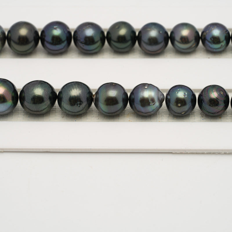 44pcs Green Cherry 8-11mm - NR AA/A Quality Tahitian Pearl Necklace NL1553 THMIX3