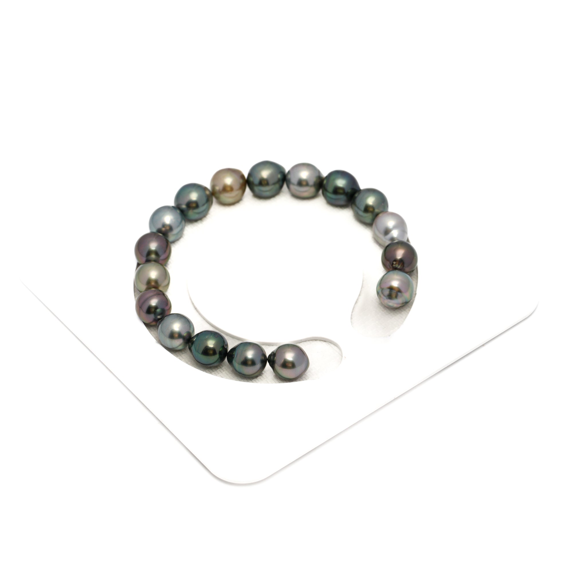 17pcs Light Green 8-10mm - SB AAA/AA Quality Tahitian Pearl Bracelet BR2295 HL4
