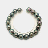 18pcs "High Luster" Green 9-10mm - SB AAA/AA Quality Tahitian Pearl Bracelet BR2138 THMIX2