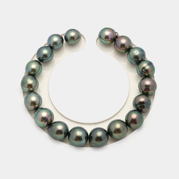 18pcs "High Luster" Green 9-10mm - SB AAA/AA Quality Tahitian Pearl Bracelet BR2138 THMIX2