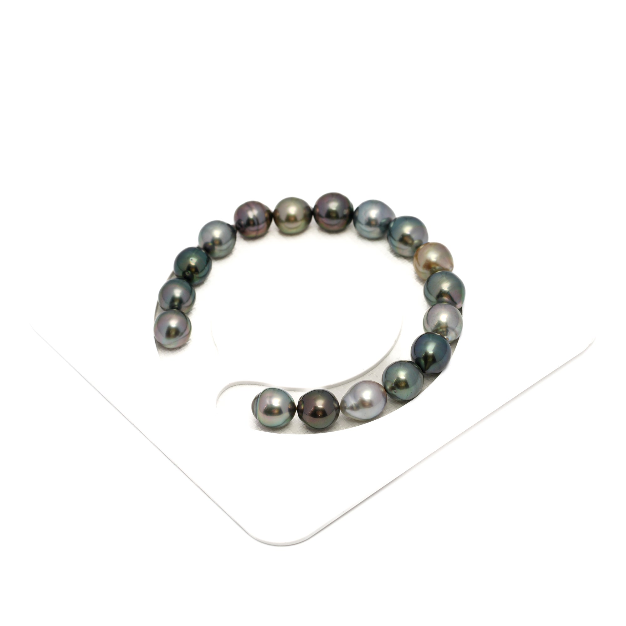 17pcs Light Green 8-10mm - SB AAA/AA Quality Tahitian Pearl Bracelet BR2295 HL4