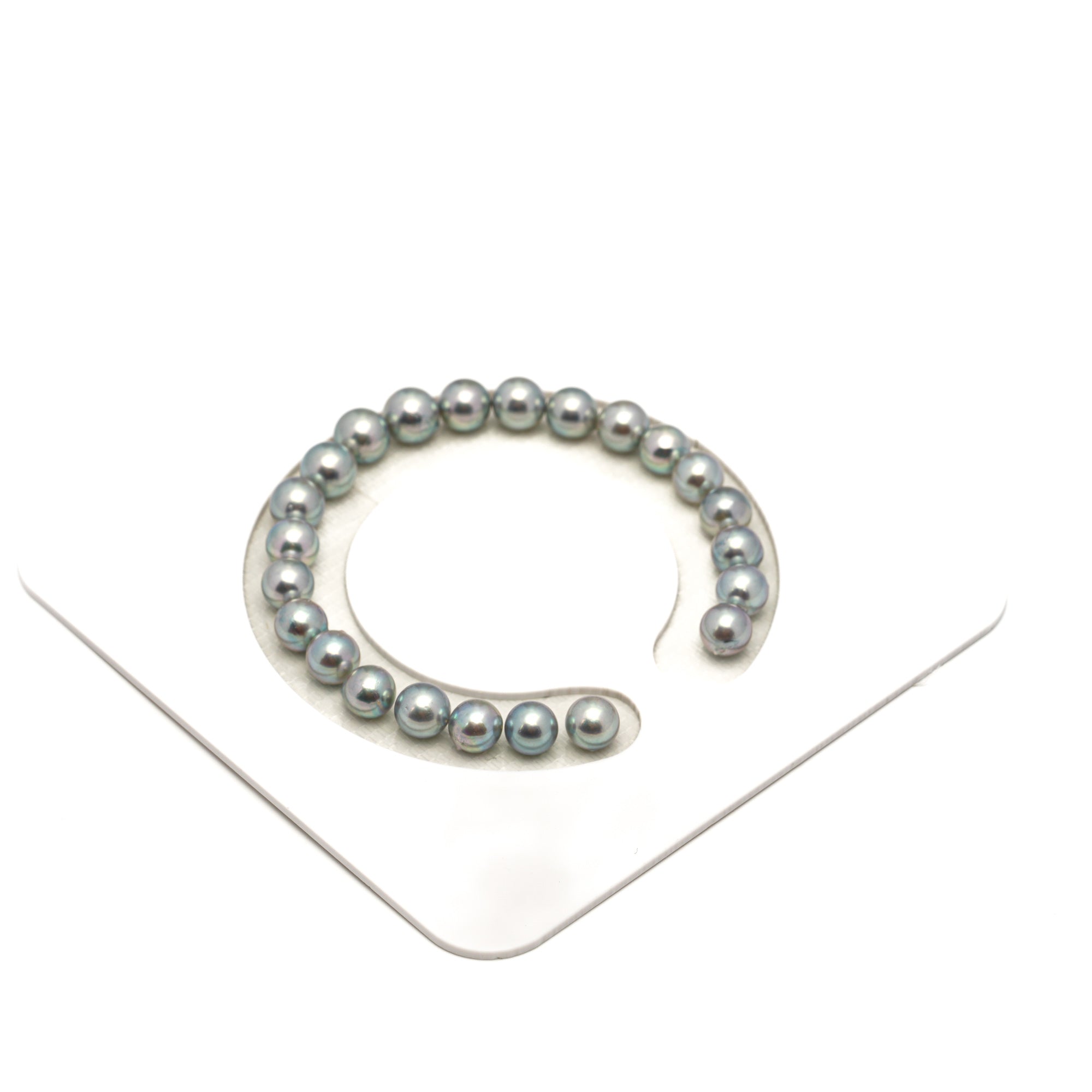 23pcs Akoya Pearl "High Luster" Silver Blue 7-7.8mm - SR/NR AA/AAA Quality Bracelet AKBR2415 CMA1