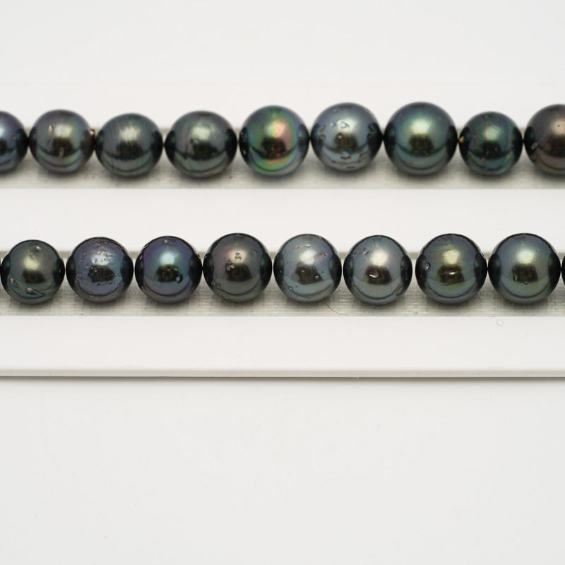 44pcs Green Cherry 8-11mm - NR AA/A Quality Tahitian Pearl Necklace NL1553 THMIX3