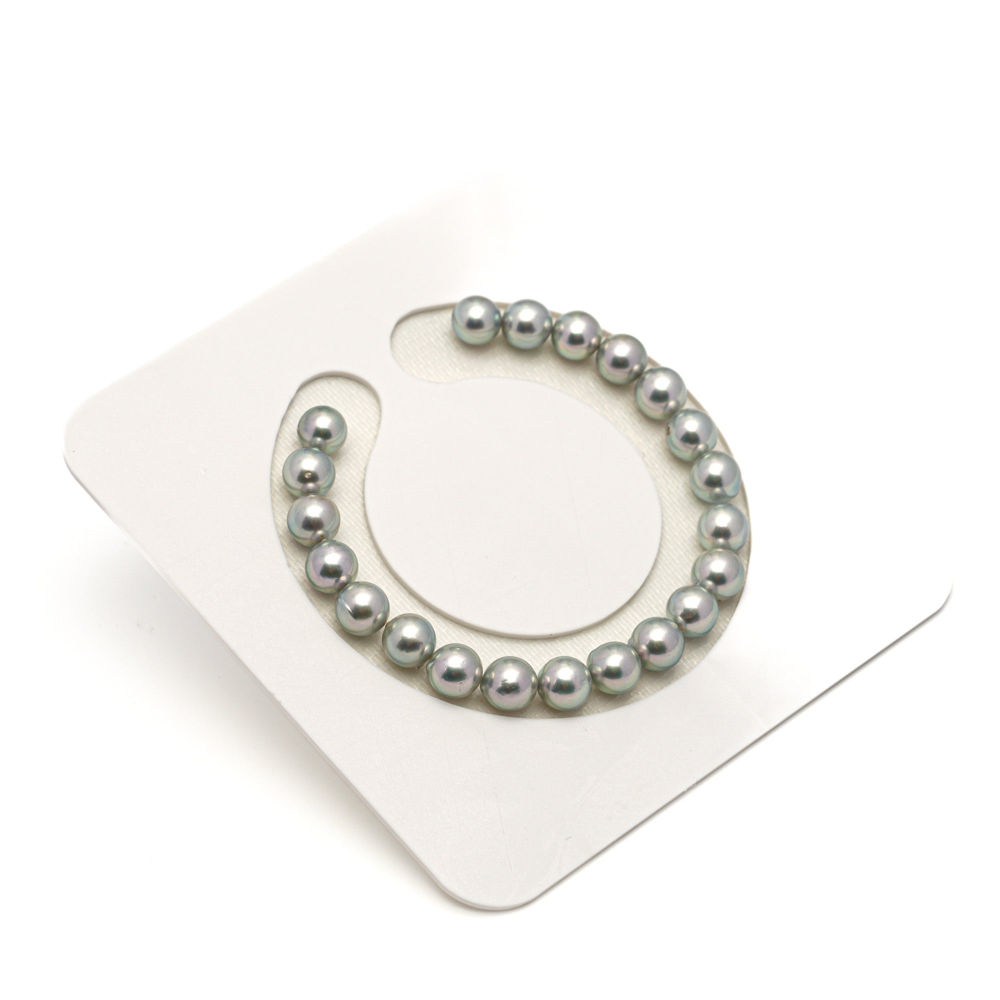 21pcs Akoya Pearl "High Luster" Silver Green 7.3-7.9mm - SR/NR AA/AAA Quality Bracelet AKBR2416 CMA1
