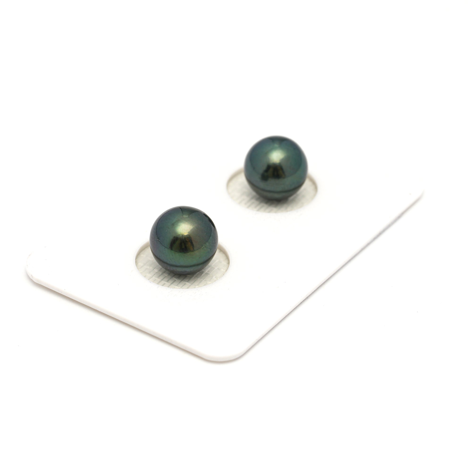 2pcs Green 8.6-8.8mm - RSR AAA/AA Quality Tahitian Pearl Pair ER1666 OR12