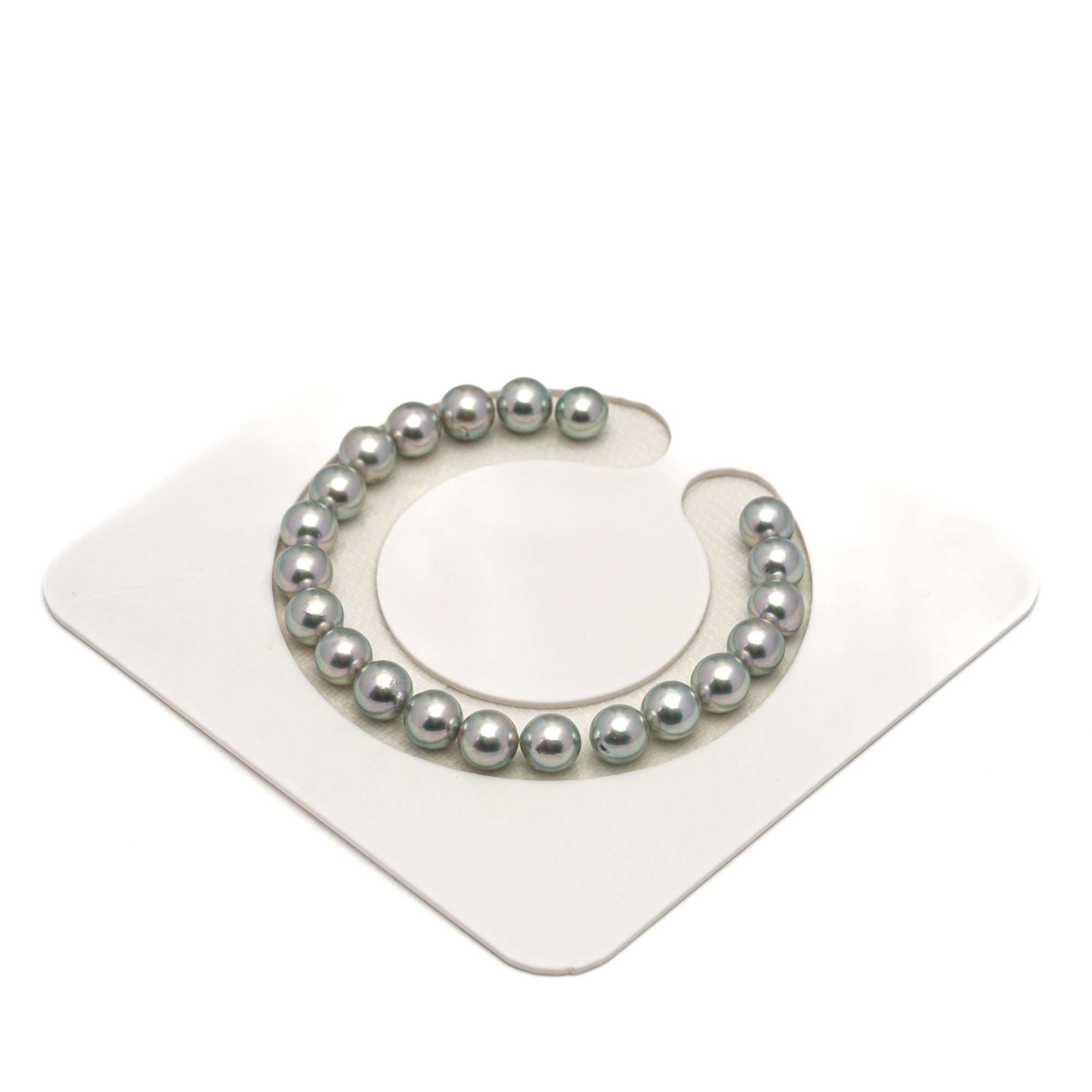 21pcs Akoya Pearl "High Luster" Silver Green 7.3-7.9mm - SR/NR AA/AAA Quality Bracelet AKBR2416 CMA1